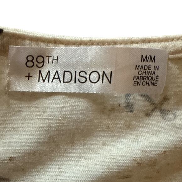 89th + Madison Nautical Lace-Up Anchor Print‎ Tee Short Sleeve Top Size M NWT - Picture 7 of 8